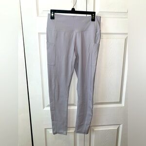 Ewedoo Womens Large Light Gray Leggings w Side Pockets